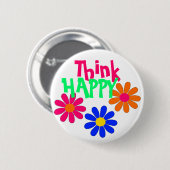 Badge Rond 5 Cm Fleurs heureuses super (Devant & derrière)
