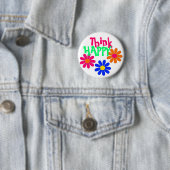 Badge Rond 5 Cm Fleurs heureuses super (En situation)