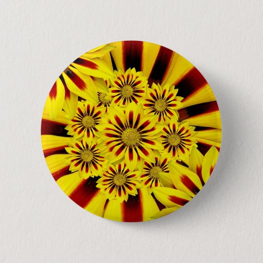 Badge Rond 5 Cm Fleurs jaunes lumineuses (Devant)