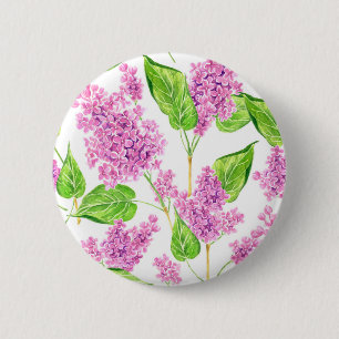 Badge Rond 5 Cm Fleurs lilas rose aquarelle