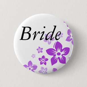 Badge Rond 5 Cm fleurs pourpres