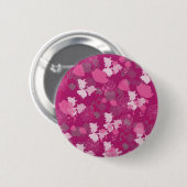 Badge Rond 5 Cm fleurs roses (Devant & derrière)