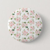 Badge Rond 5 Cm Fleurs roses, Roses roses, Fleurs Aquarelles (Devant)