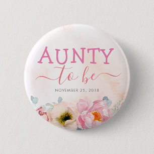 Badge Rond 5 Cm Fleurs roses rousses mignonnes à être Baby shower