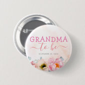 Badge Rond 5 Cm Fleurs roses rousses mignonnes grand-mère pour êtr (Devant & derrière)
