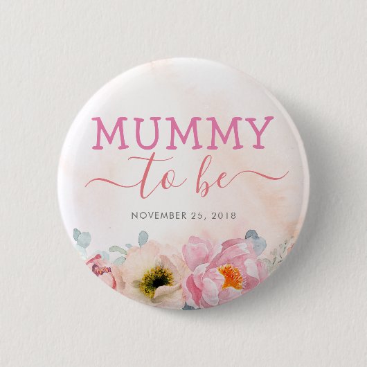 Badge Rond 5 Cm Fleurs roses rousses mignonnes maman pour être Bab (Devant)