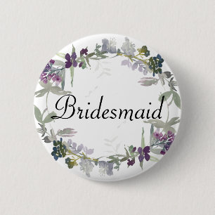Badge Rond 5 Cm Fleurs Sauvages Aquarelle Fleur De Lavande Demoise