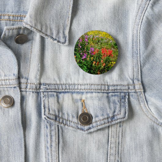 Badge Rond 5 Cm Fleurs sauvages des Rocheuses (En situation)