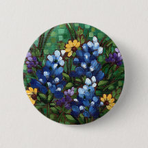 "Fleurs sauvages du Texas - bouton rond de