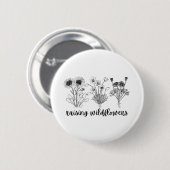 Badge Rond 5 Cm fleurs sauvages / printemps / printemps (Devant & derrière)