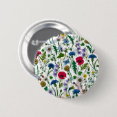 Badge Rond 5 Cm Fleurs sauvages sur blanc cassé (Devant & derrière)