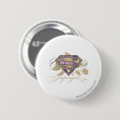Badge Rond 5 Cm Fleurs Supergirl (Devant & derrière)