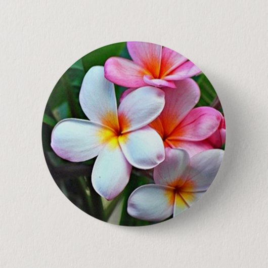 Badge Rond 5 Cm Fleurs tropicales (Devant)