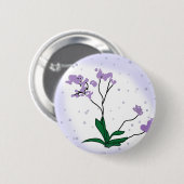 Badge Rond 5 Cm Fleurs violettes (Devant & derrière)