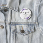 Badge Rond 5 Cm Fleurs violettes de lavande 50e anniversaire maria (En situation)