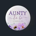 Badge Rond 5 Cm Fleurs violettes mignonnes à être Baby shower<br><div class="desc">Tante à être baby shower de chute</div>
