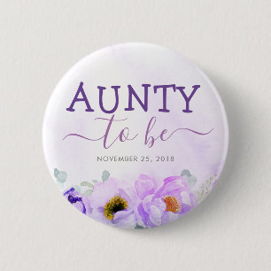 Badge Rond 5 Cm Fleurs violettes mignonnes à être Baby shower