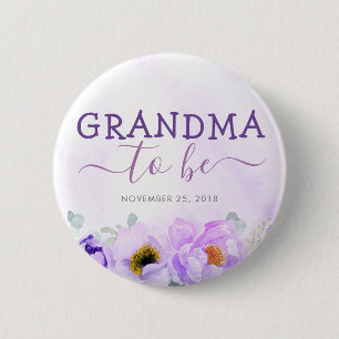 Badge Rond 5 Cm Fleurs violettes mignonnes grand-mère pour être Ba
