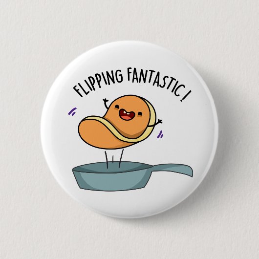 Badge Rond 5 Cm Fliastic Funny Pancake Pun (Devant)