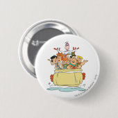 Badge Rond 5 Cm Flintstones Family Roadtrip (Devant & derrière)