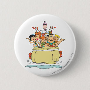 Badge Rond 5 Cm Flintstones Family Roadtrip