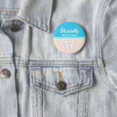 Badge Rond 5 Cm Flip-Flops Monogrammé Beach Wedding Bridesmaid (En situation)