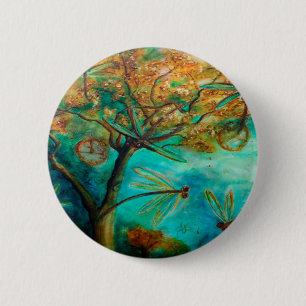 Badge Rond 5 Cm Flirt de libellule