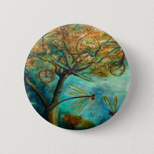 Badge Rond 5 Cm Flirt de libellule (Devant)