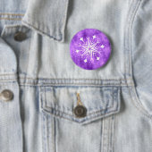 BADGE ROND 5 CM FLOCON DE NEIGE 3 (En situation)