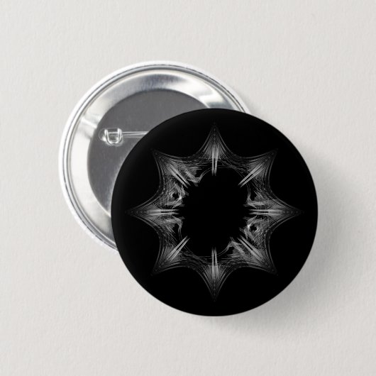 Badge Rond 5 Cm Flocon de neige à trou noir (Devant & derrière)