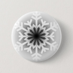 Badge Rond 5 Cm Flocon de neige blanc scintillant