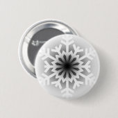 Badge Rond 5 Cm Flocon de neige blanc scintillant (Devant & derrière)