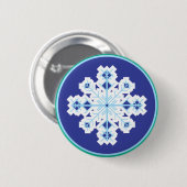 Badge Rond 5 Cm flocon de neige cristallin (Devant & derrière)