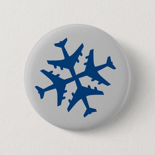 Badge Rond 5 Cm Flocon de neige d'avion (Devant)