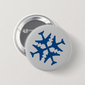 Badge Rond 5 Cm Flocon de neige d'avion (Devant & derrière)