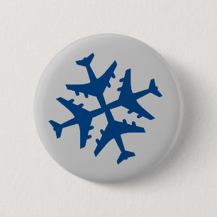 Badge Rond 5 Cm Flocon de neige d'avion