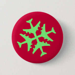 Badge Rond 5 Cm Flocon de neige d'avion