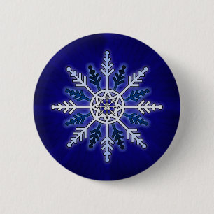 Badge Rond 5 Cm Flocon de neige d'hiver