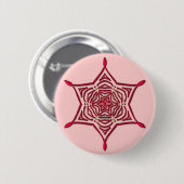 BADGE ROND 5 CM FLOCON DE NEIGE ROSE (Devant & derrière)