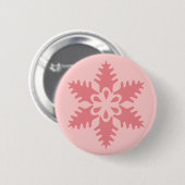 Badge Rond 5 Cm Flocon Rose 7 (Devant & derrière)