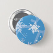 Badge Rond 5 Cm Flocons de neige (Devant & derrière)