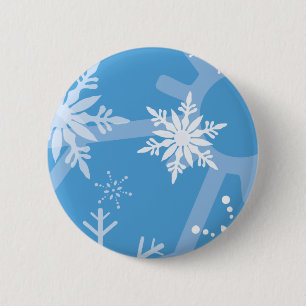 Badge Rond 5 Cm Flocons de neige