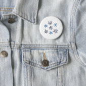 Badge Rond 5 Cm Flocons de neige d'hiver (En situation)