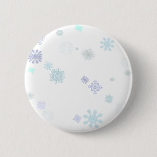 Badge Rond 5 Cm Flocons de neige pâles