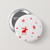 Badge Rond 5 Cm Flocons de neige rouges simples modernes (Devant & derrière)