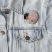 Badge Rond 5 Cm Flocons de neige soufflés (En situation)