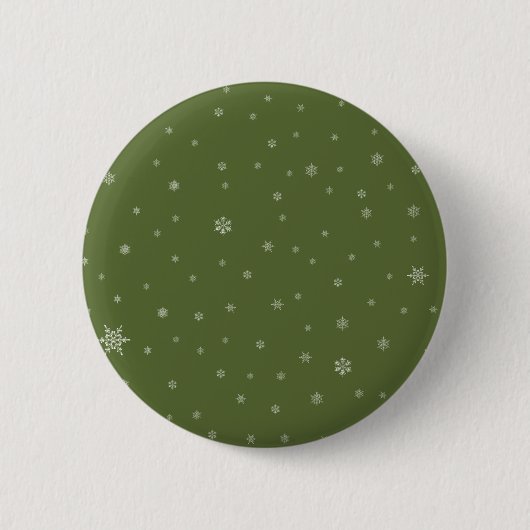 Badge Rond 5 Cm Flocons de neige sur le vert (Devant)