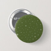 Badge Rond 5 Cm Flocons de neige sur le vert (Devant & derrière)