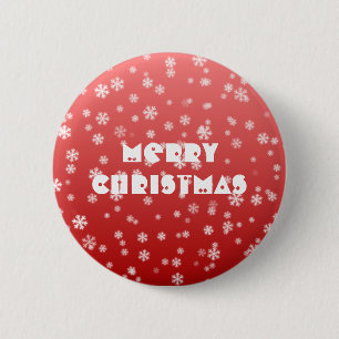 Badge Rond 5 Cm Flocons de Noël