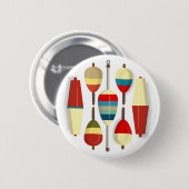 Badge Rond 5 Cm Flocons de pêche / Bobbers (Devant & derrière)